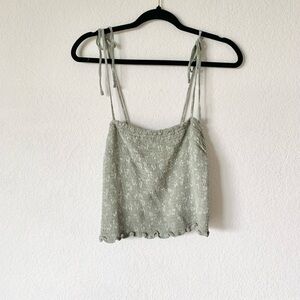 Abercrombie & Fitch Green Asymmetrical Crop Camisole